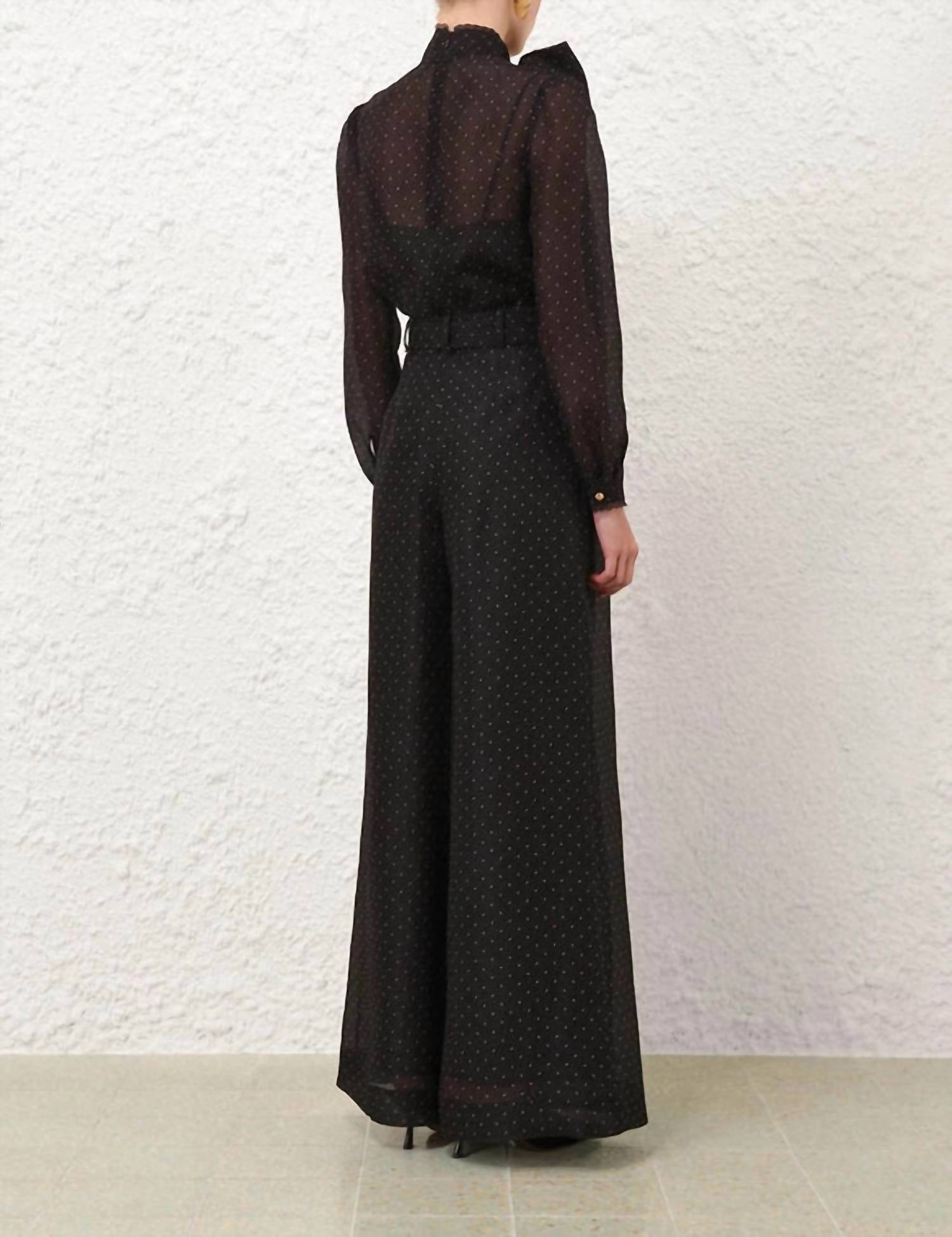 Zimmermann Women's Dream Wide Leg Pant in black - women's pants - detail view