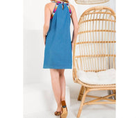 Thml - Chambray Embrroidered Halter Dress