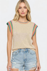 Staccato - Multi Accented Flutter Sleeve Top