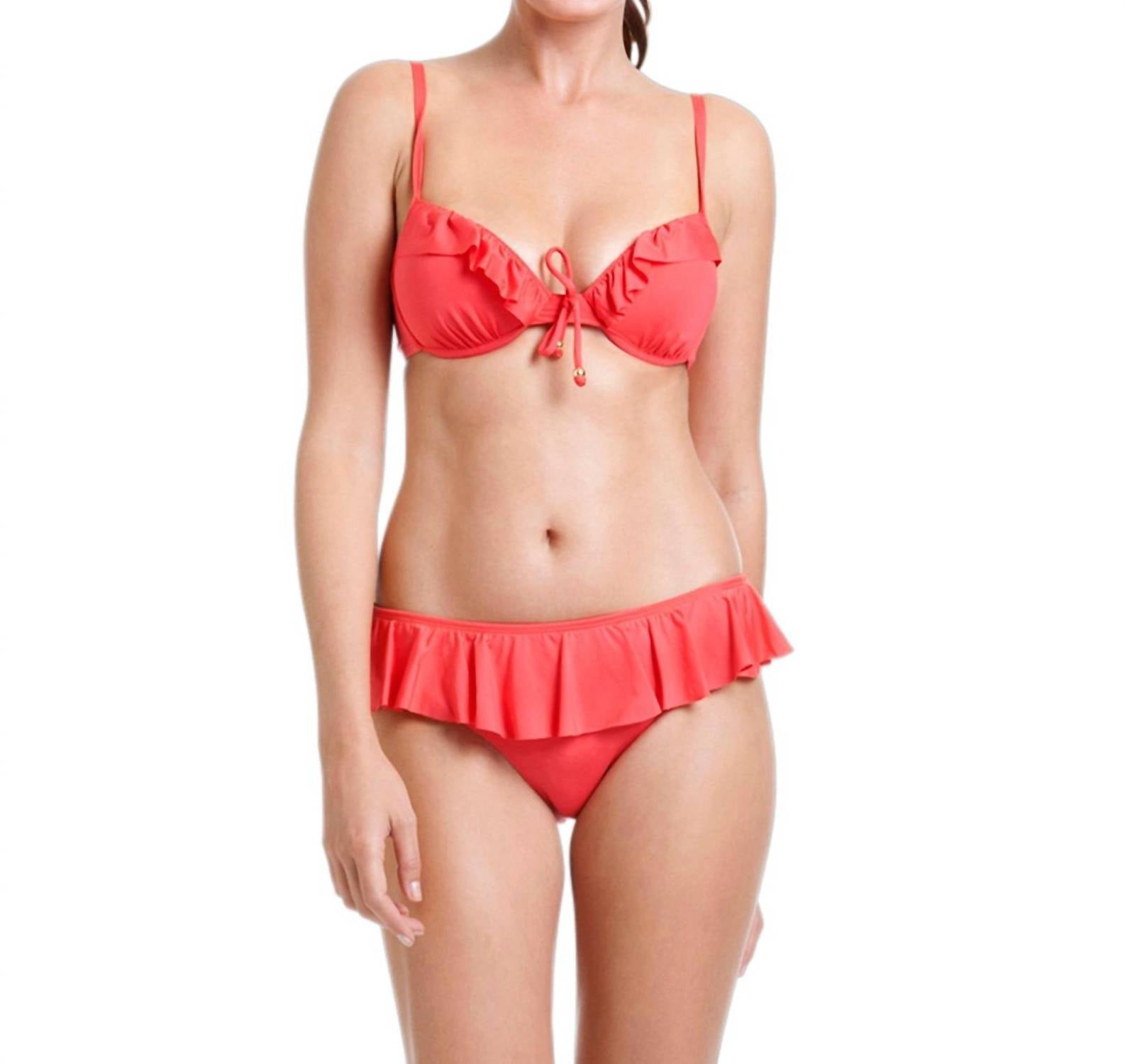 Cole Of California - Core Solids Underwire Ruffle Bikini Bra
