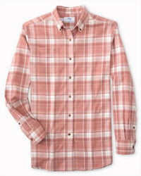 SOUTHERN TIDE Flannel Intercoastal Avondale Plaid Heather Sportshirt in dusty coral - men's shirt