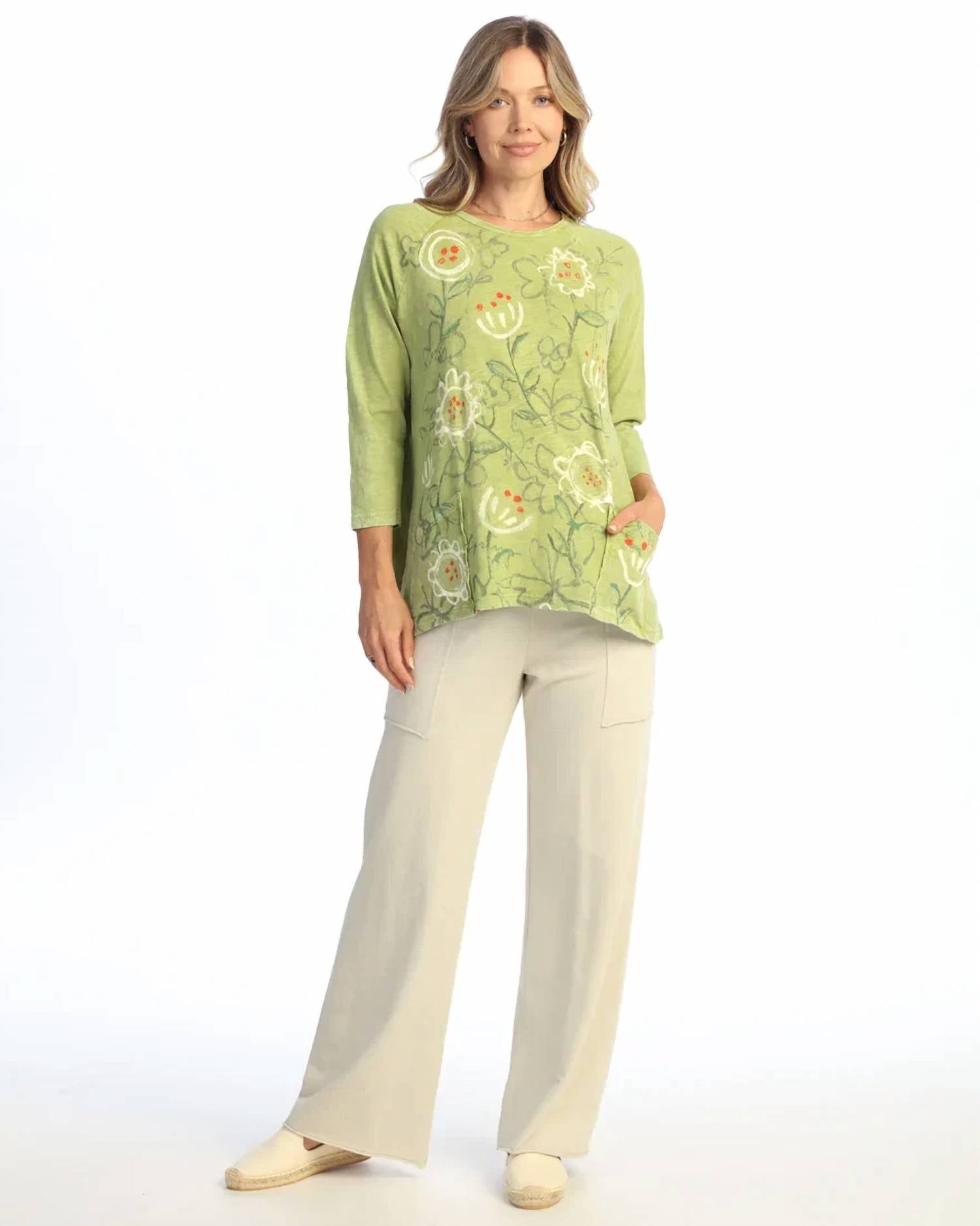 Jess & Jane - Mineral Washed Patch Pocket Tunic Top