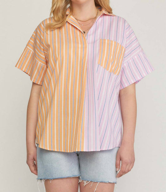 Entro - Striped Color Block Top