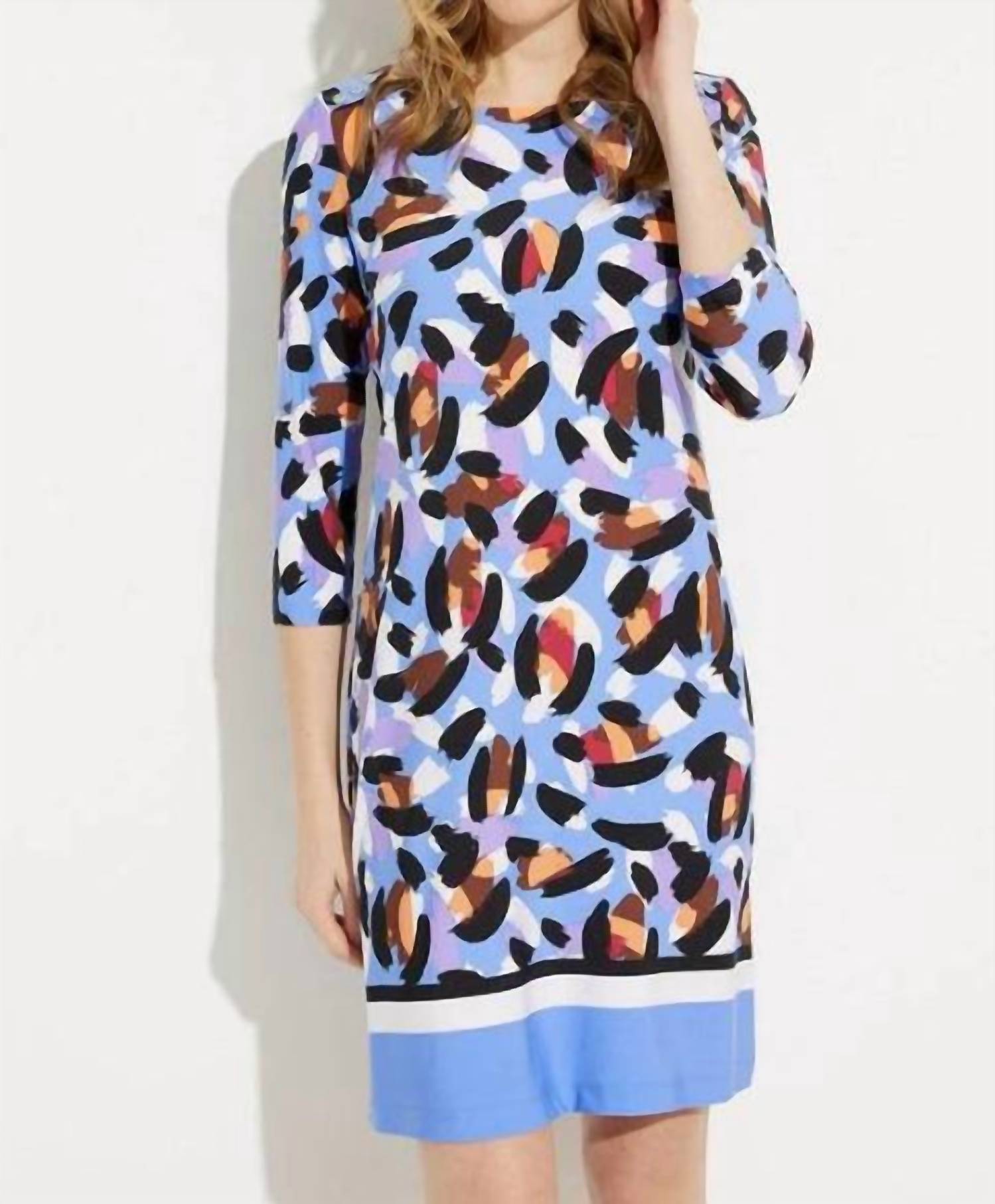 Joseph Ribkoff - Button Shoulder Print Dress