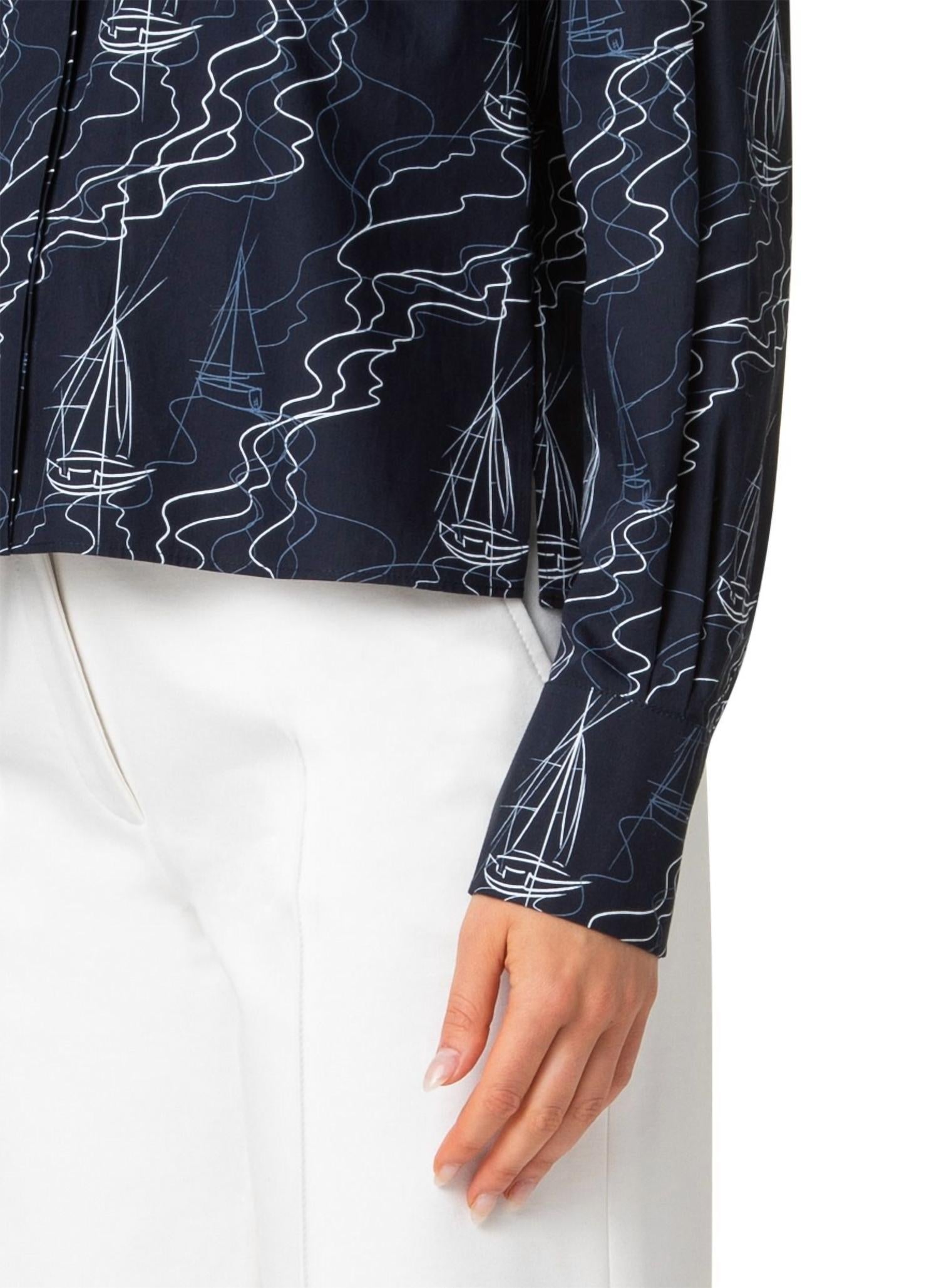 Akris Punto - Sailboat Print Poplin Blouse