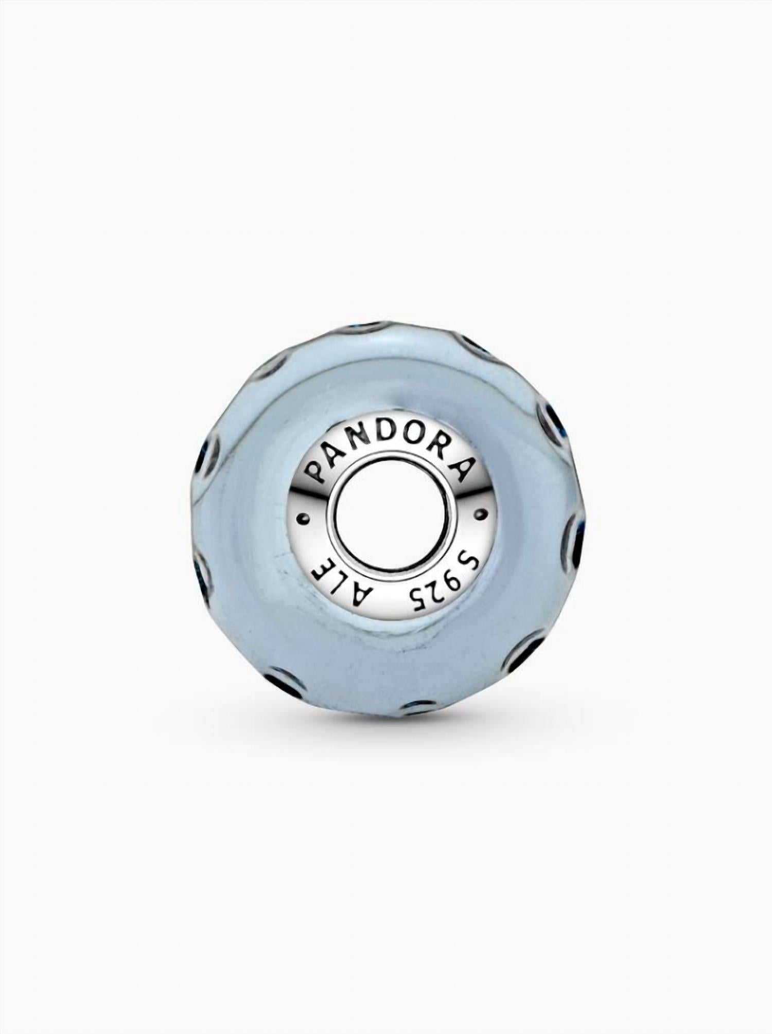 Pandora Women's Rounded Murano Glass Charm in wavy blue - women's item - alternate view