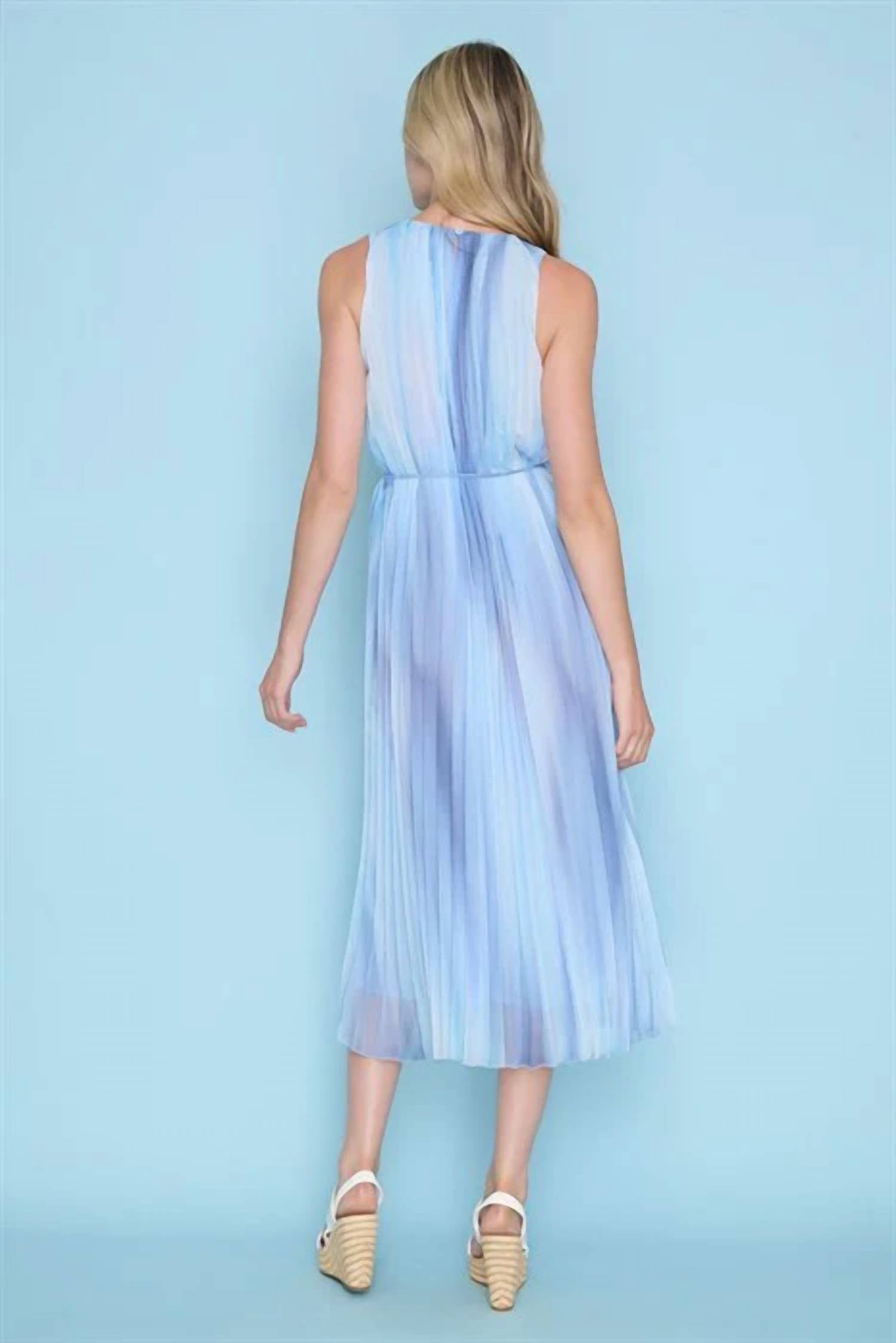 Picadilly - Sleeveless Pleated Midi Dress