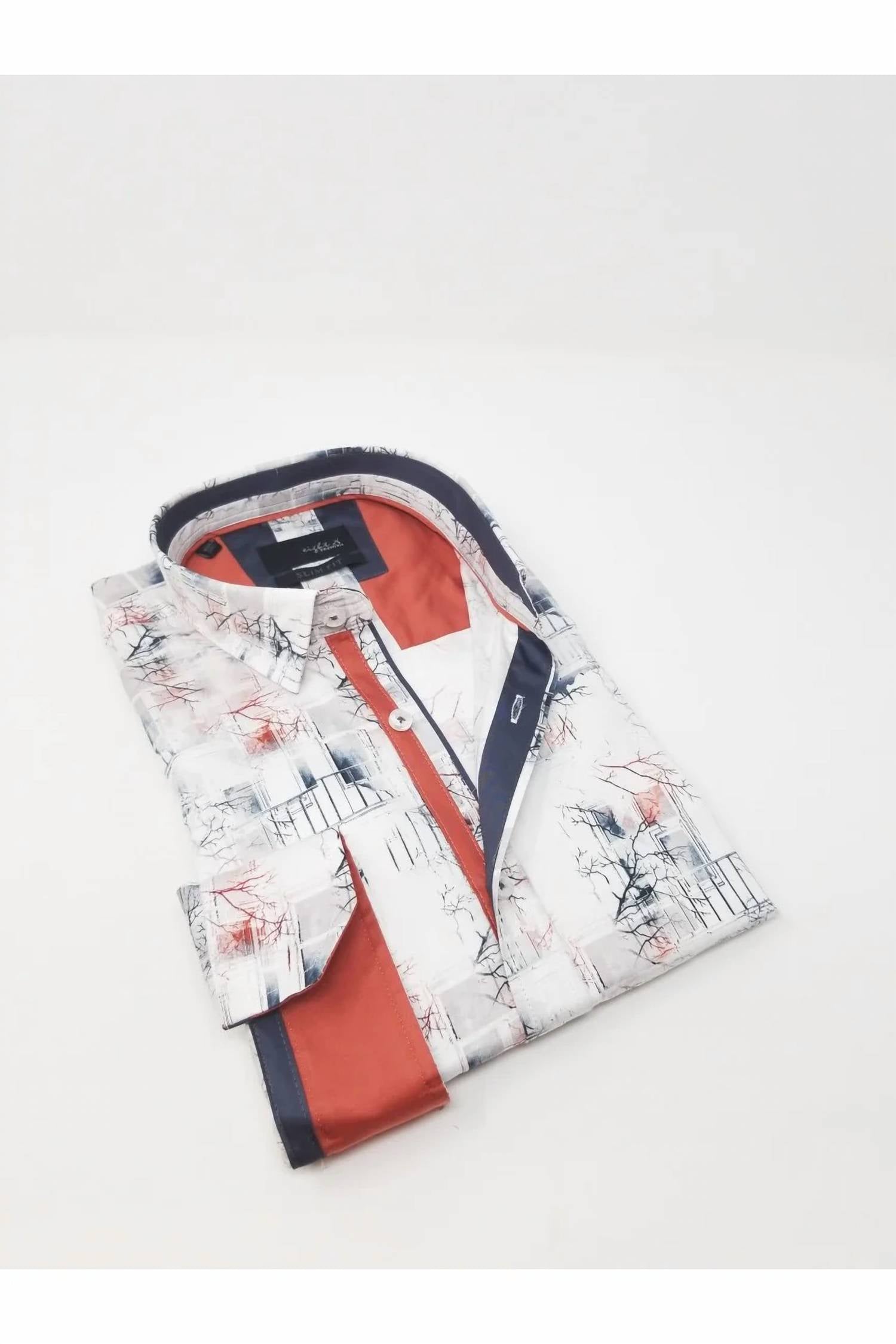 Eight X - Button Down Shirt With Branches