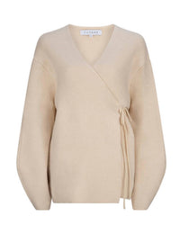 Curaae Seville Wrap Cardigan in ivory - women's cardigan - alternate view