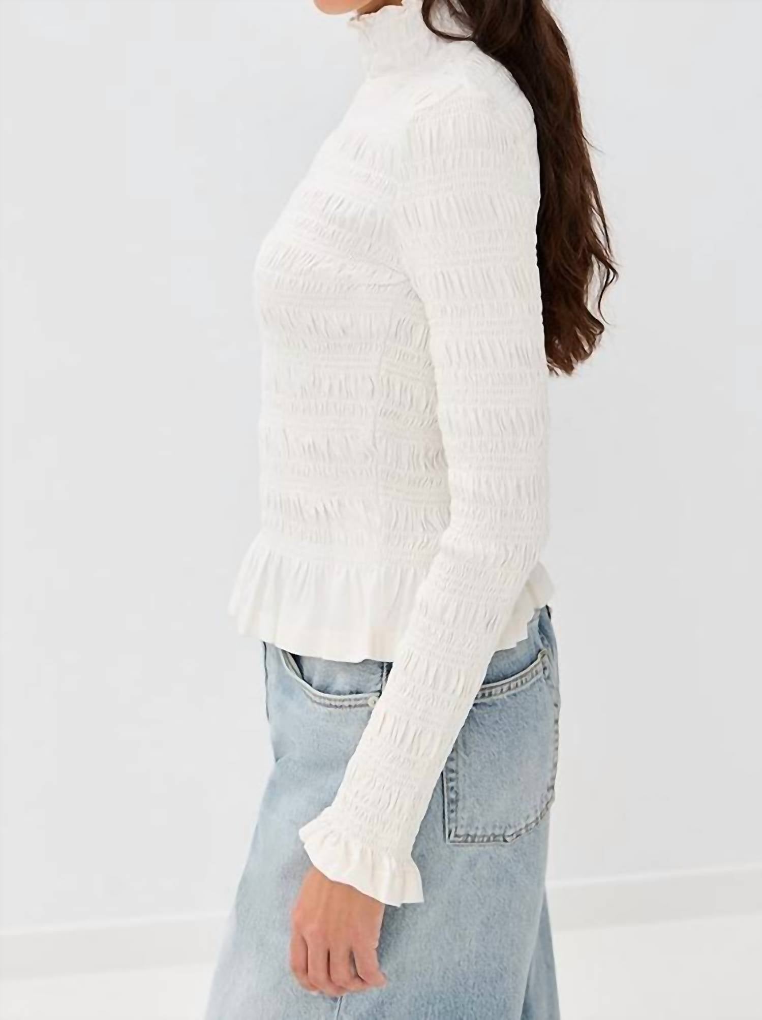 Merlette - Kantor Ruffled Cuffs And Hemline Top