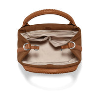 Brighton Women's Reina Suede Tote Bag in luggage - women's bag - detail view