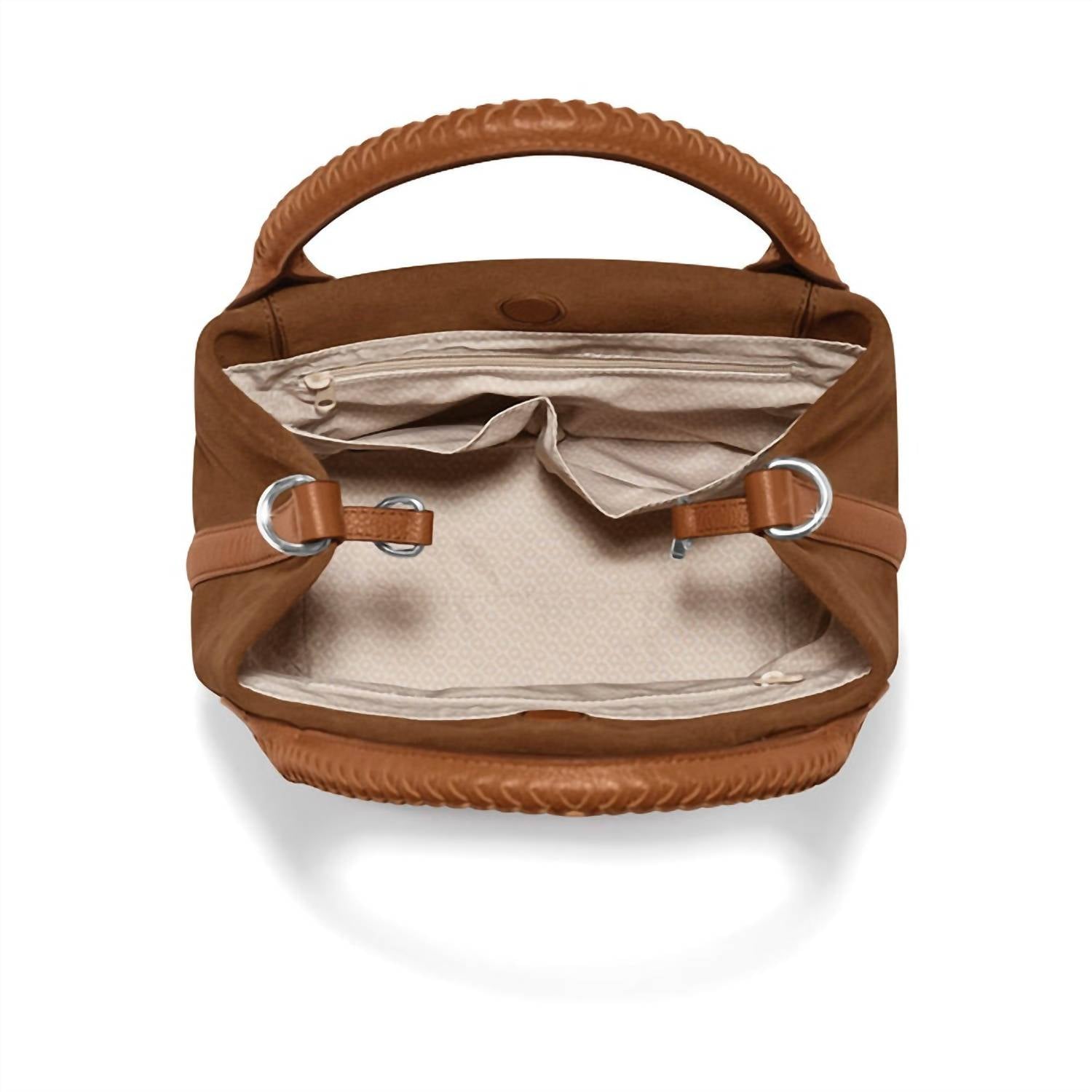 Brighton Women's Reina Suede Tote Bag in luggage - women's bag - detail view