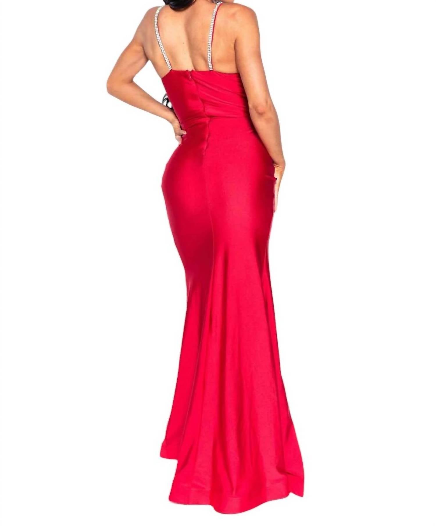 Jessica Angel - PLUNGING V-NECK JERSEY LONG GOWN