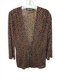 Windridge by Cheryl Nash Women Confetti Kik Cardigan in black brown orange - women's cardigan
