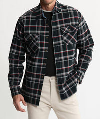 JACHS NEW YORK Brawny Flannel Shirt & Thermal Long Sleeve Tee - 2-pack in black plaid brawny - men's shirt