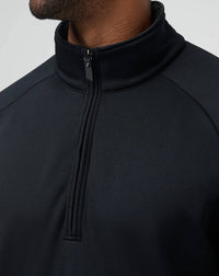 TravisMathew Quest Polar Fleece Pullover in black - men's shirt - alternate view