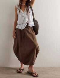 Free People - Willow Poplin Maxi Skirt