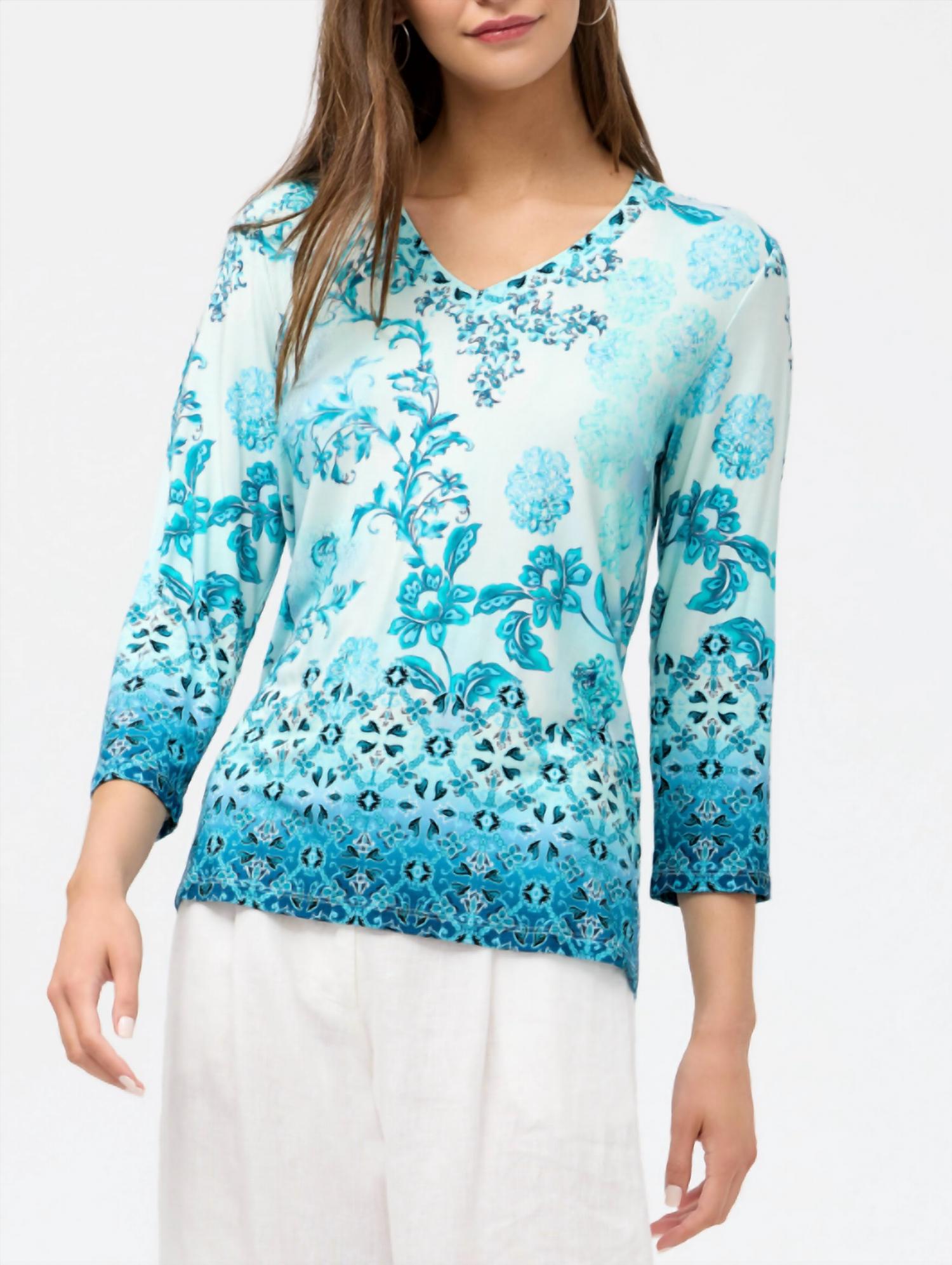 Johnny Was - Janie Favorite 3/4 Sleeve V-neck Tee