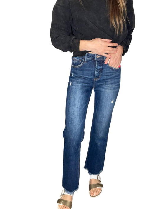 Lovervet - TUMMY CONTROL HIGH RISE FRAYED HEM DAD JEANS