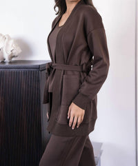 P.CILL Ribbed Contrast Robe in cocoa - women's intimate - view 4