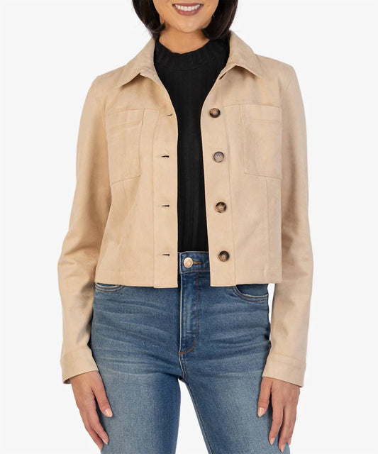 Kut From The Kloth - Matilda Faux Suede Crop Trucker Jacket