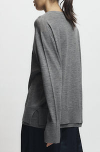 Saint Art Dean Oversized Merino Wool Sweater in grey - women's sweater - alternate view