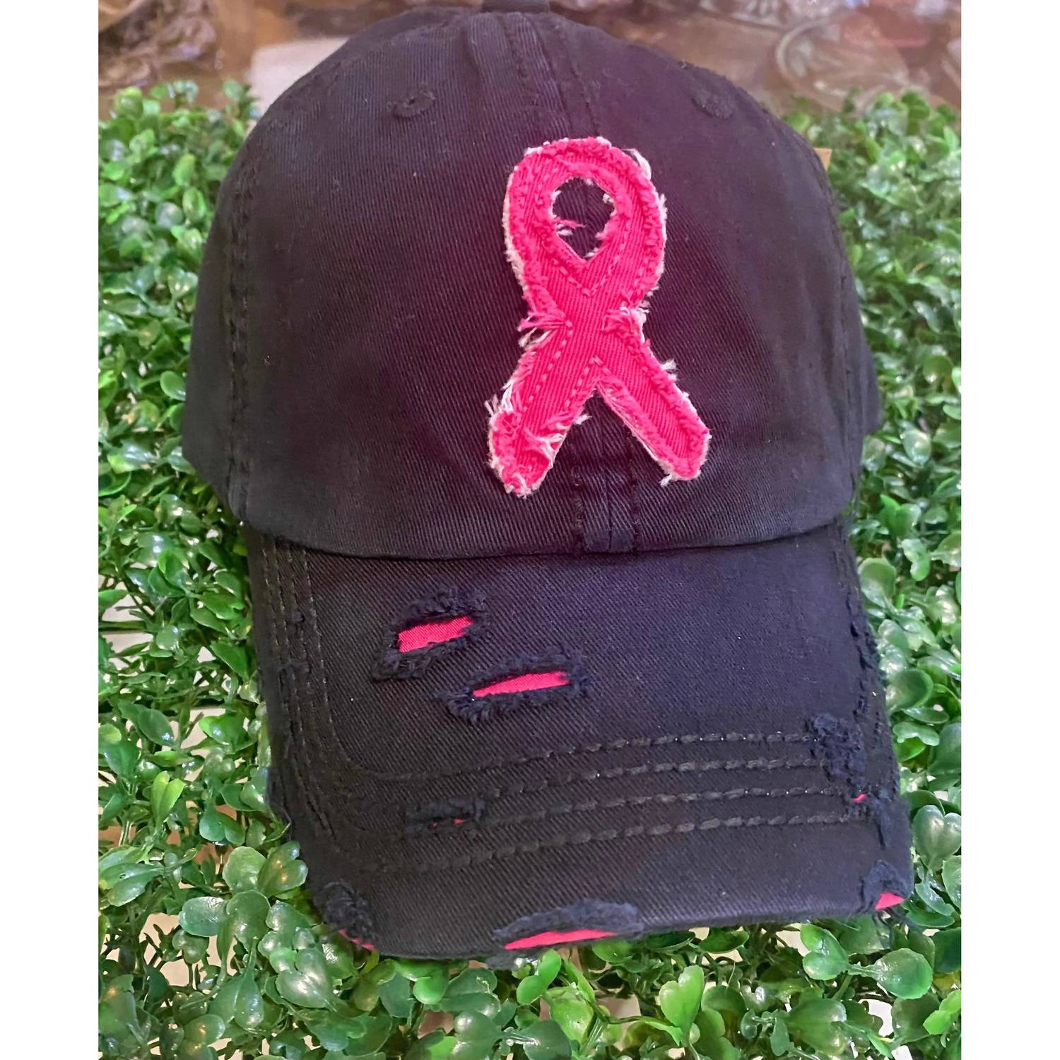 Kbethos - Women's Distressed Ribbon Hope Baseball Cap