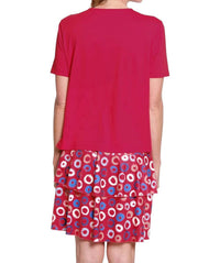 Multiples - Short Sleeve V- Neck Top