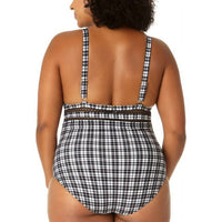 Anne Cole - Women's Ann Box Plaid Trim Insert One Piece