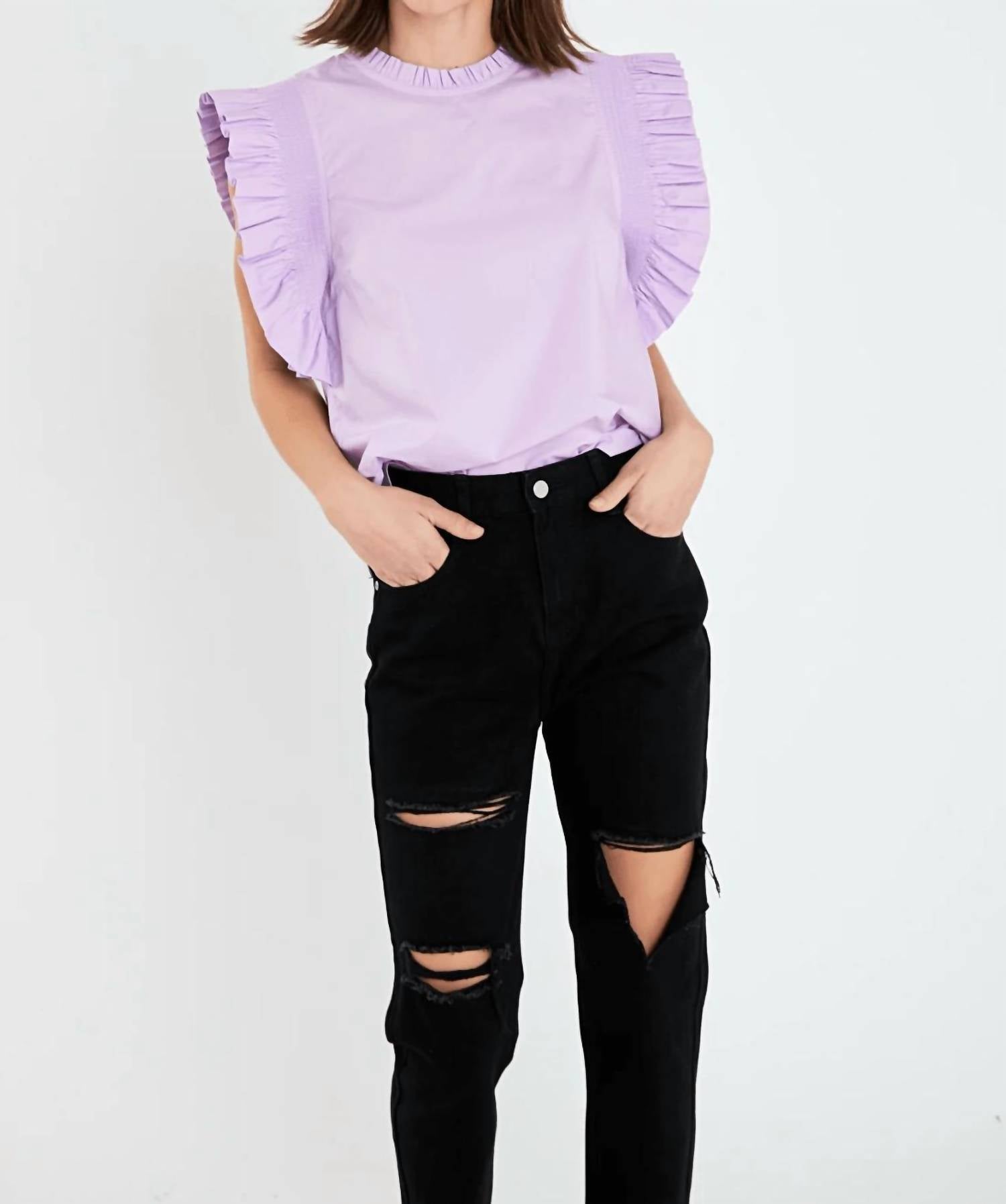 English Factory - Women's Pop It Ruffle Top