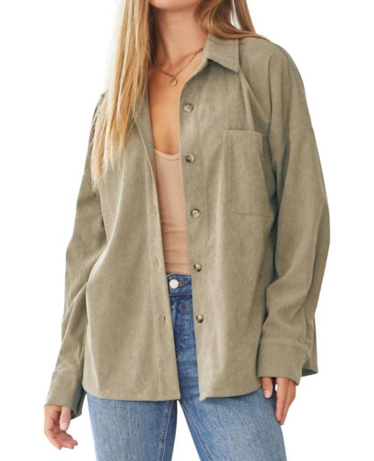 Andree By Unit - We Go Together Corduroy Button Down Top