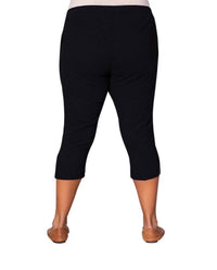 On The Plus Side - Crinkle Cotton Crop Pants - Plus