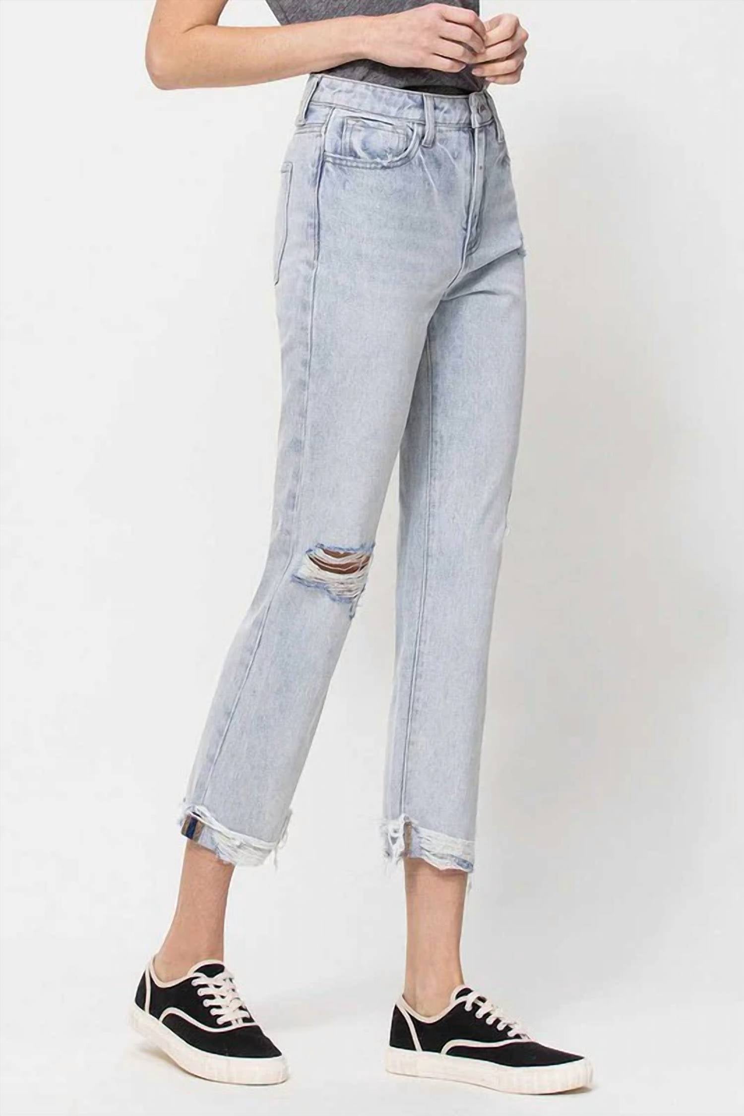 Vervet By Flying Monkey - Beverly Super High Rise Relaxed Straight Jeans