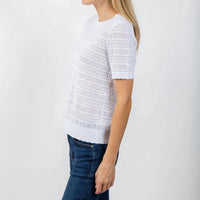 Elliott Lauren - Pointelle Short Sleeve Sweater