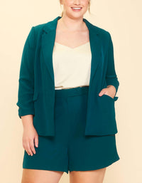 Skies Are Blue - Curvy Welt Pocket Blazer