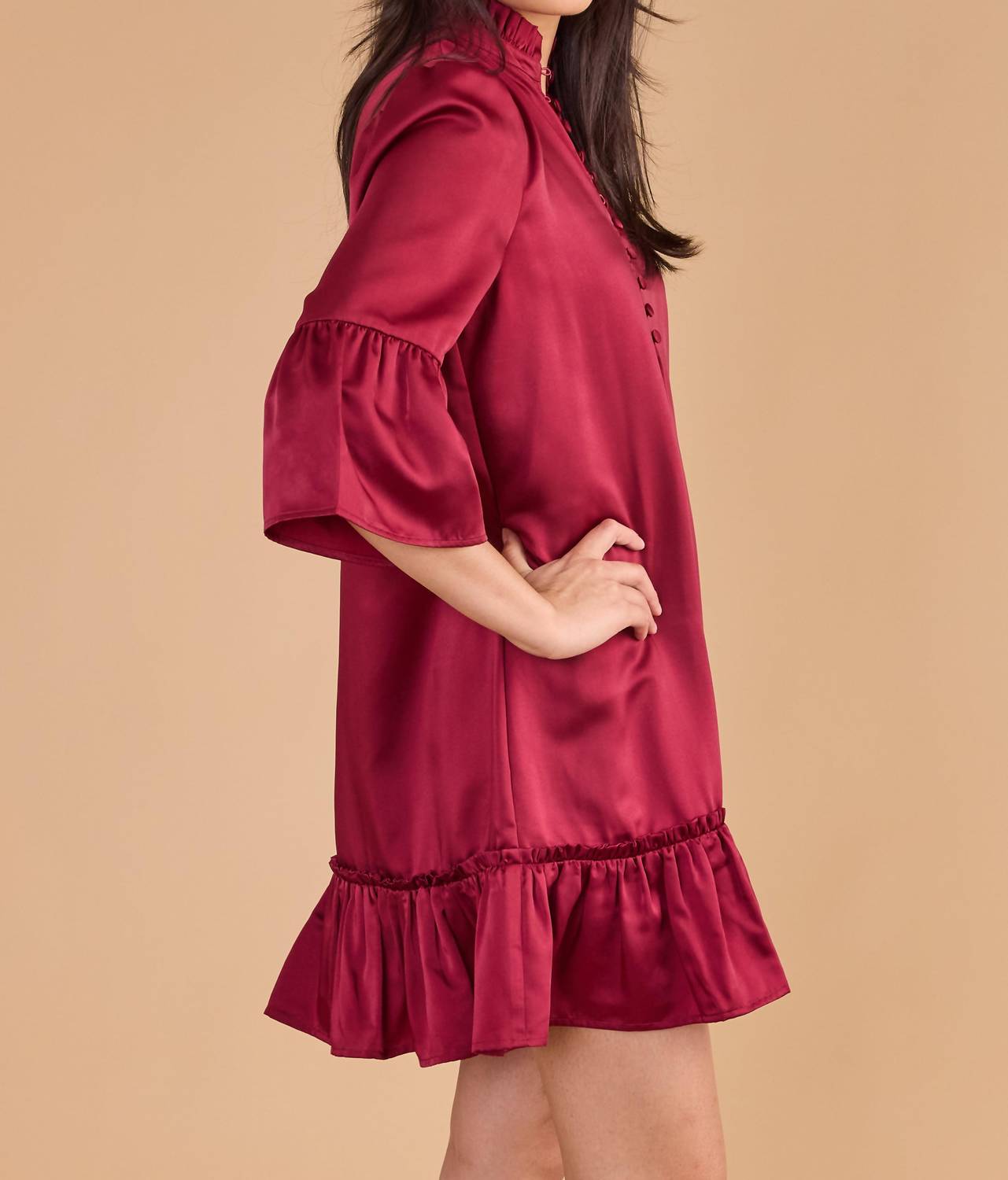Double A Chelsea Mini Dress in beet red - women's dress - view 8