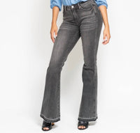 Judy Blue - Mid Rise Tummy Control Hem Release Flare Jeans