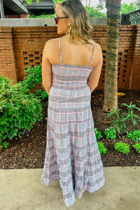 Lilbelle By Lilbelle - Dal Plaid Smocked Maxi Dress