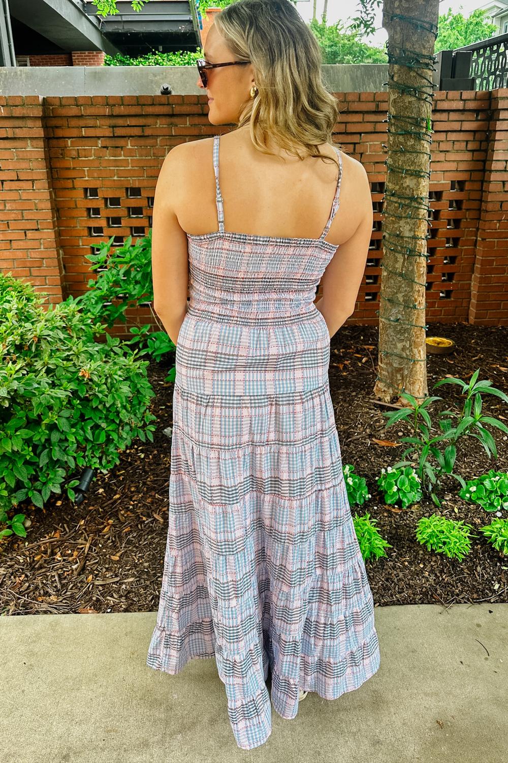 Lilbelle By Lilbelle - Dal Plaid Smocked Maxi Dress