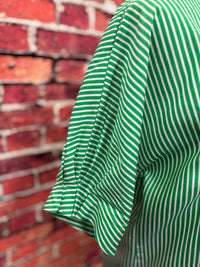 Caryn Lawn - Women's Striped Notch-neck Blouse