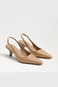 Sam Edelman Women's Bianka Slingback Pumps in tan raffia - women's heels - view 4