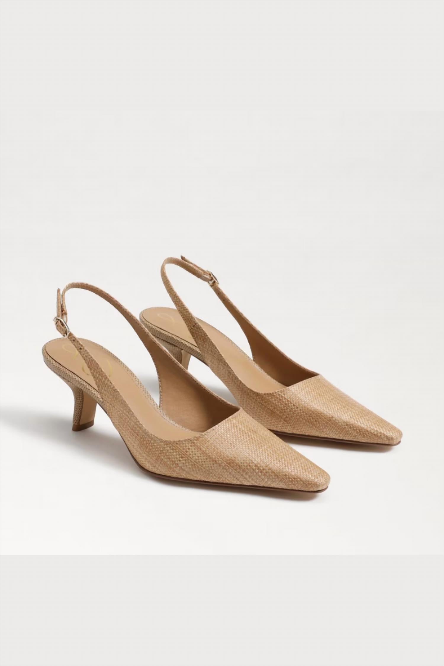 Sam Edelman Women's Bianka Slingback Pumps in tan raffia - women's heels - view 4