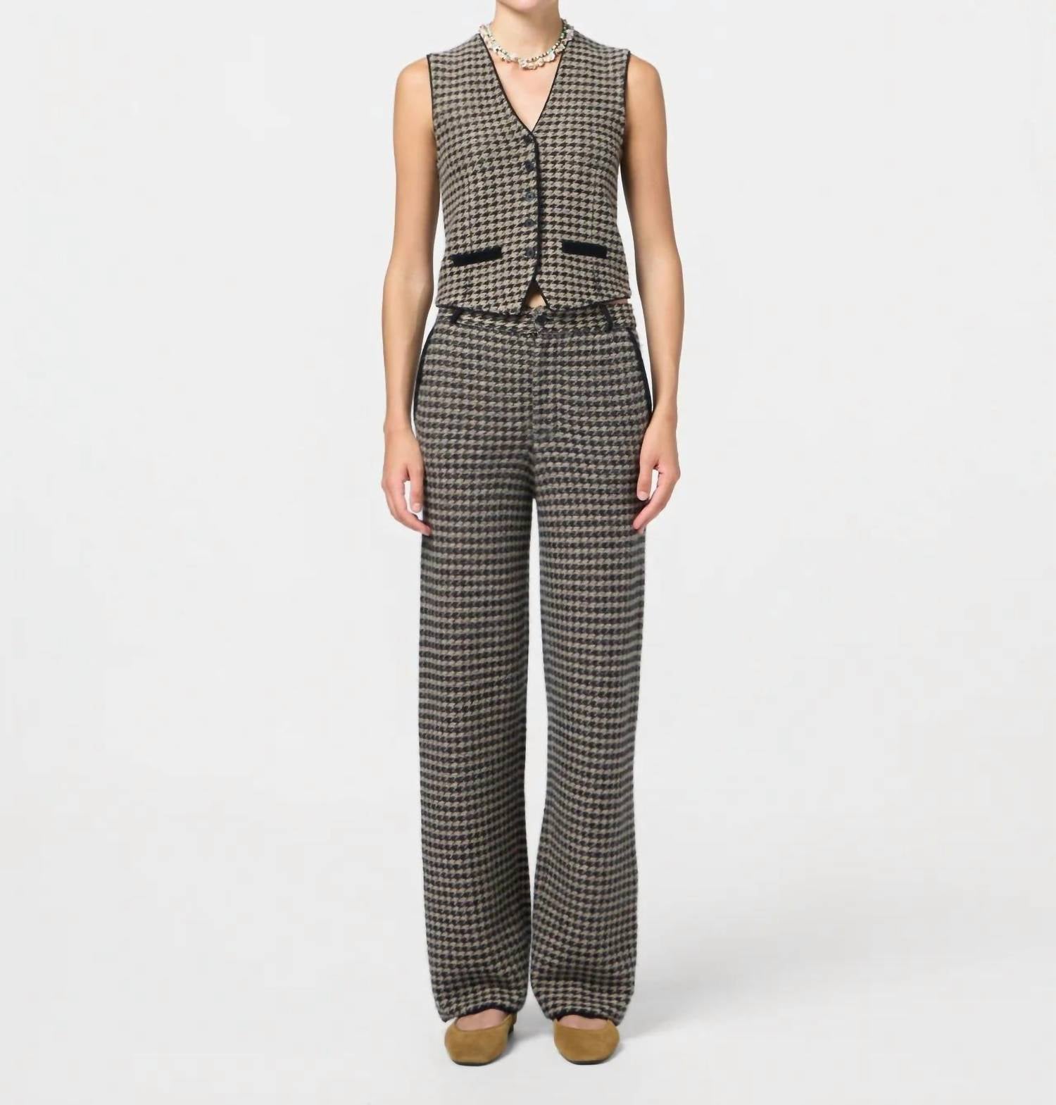 Guest In Residence - Houndstooth Tailored Cashmere Vest