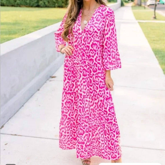 Cezele - Animal Print Maxi Dress