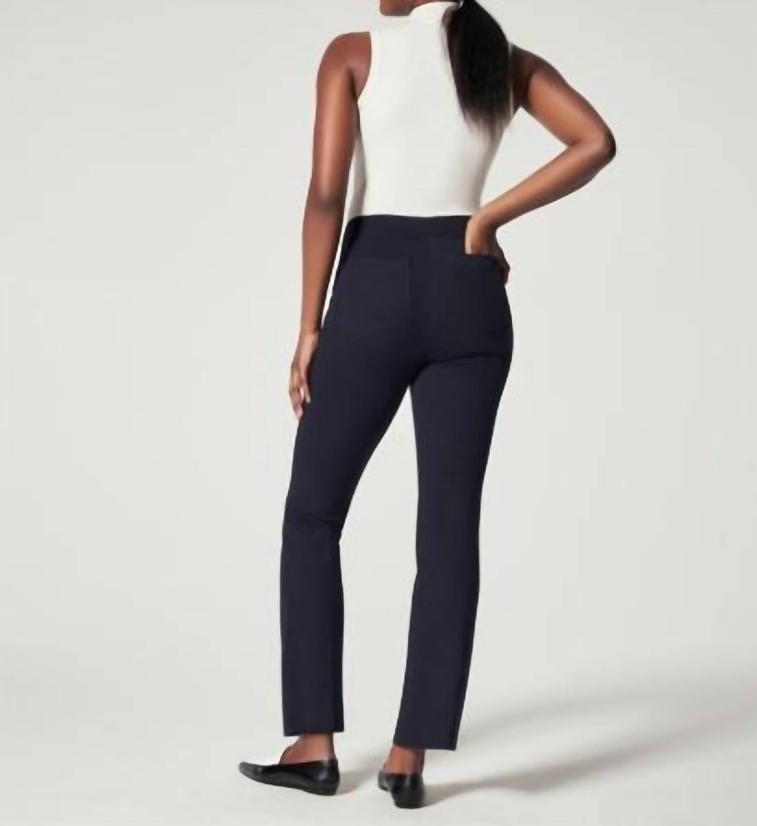 Spanx On-the-go Kick Flare Pants in classic navy - women's pants - alternate view