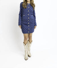 Karlie - DENIM STITCH NOVELTY SKIRT
