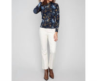 Charlie B - Printed Mock Neck Long Sleeve Top