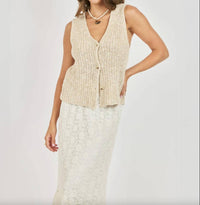 Sadie & Sage Ashtin Cardi Vest in oat - women's blouse - view 4