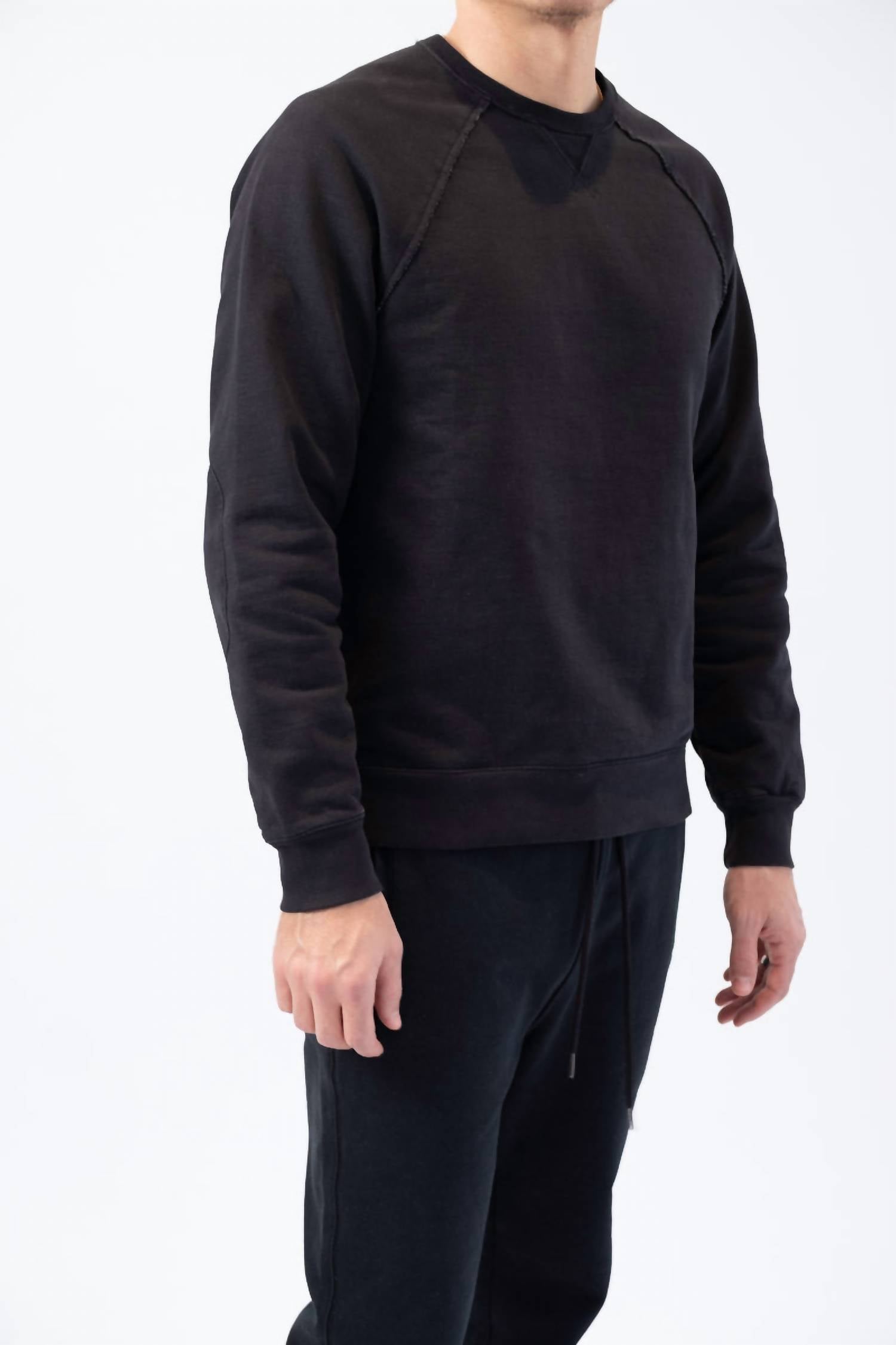 Frame - Long Sleeve Raw Edge Service Crewneck Top