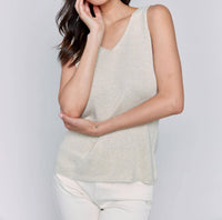 Charlie B - V-neck Lurex Thread Cami Top